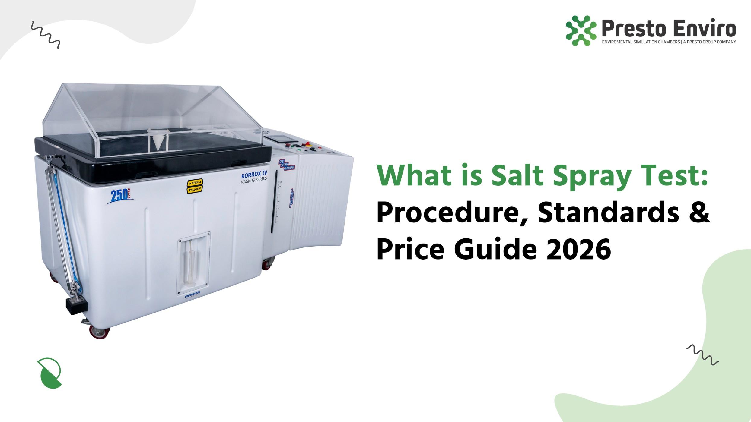 Salt Spray Test: Procedure, Standards, & Price Guide 2026